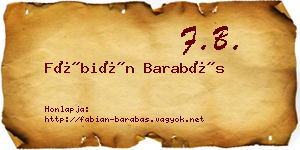 Fábián Barabás névjegykártya